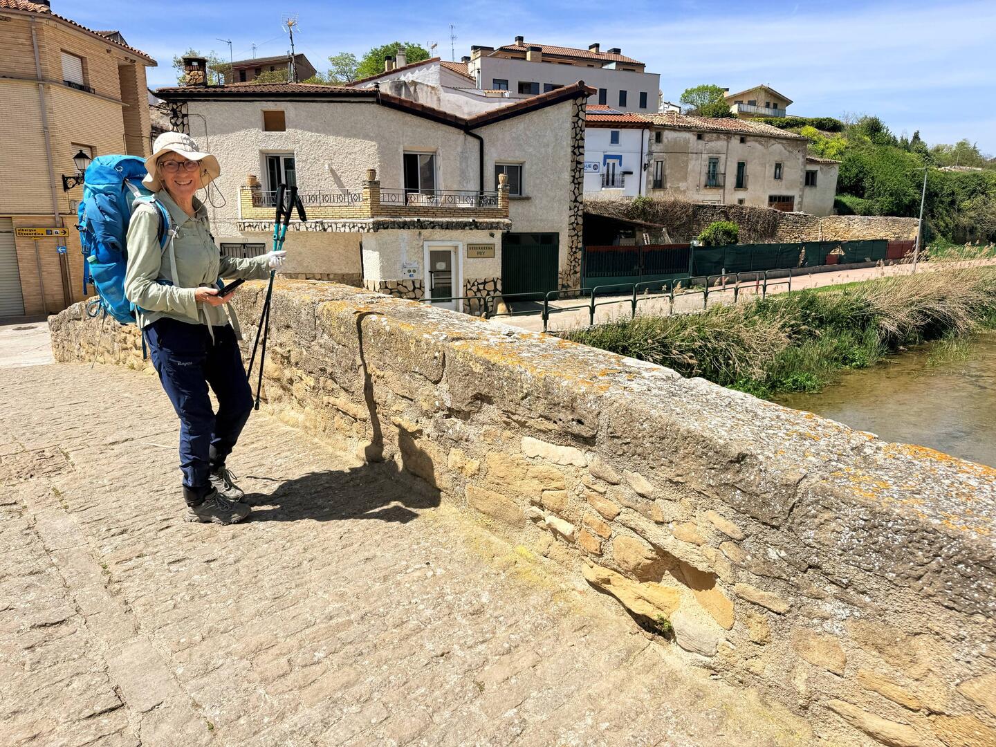 Lee on the Roman bridge (one of many! This one is near our albergue)