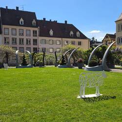 Hier haben wir ein Eis geschleckt.