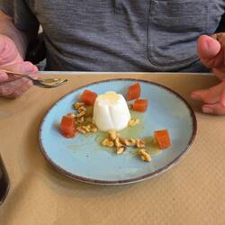 Quince jelly, cheese, honey, walnuts