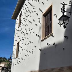 More modern art (video cameras mounted on the wall)