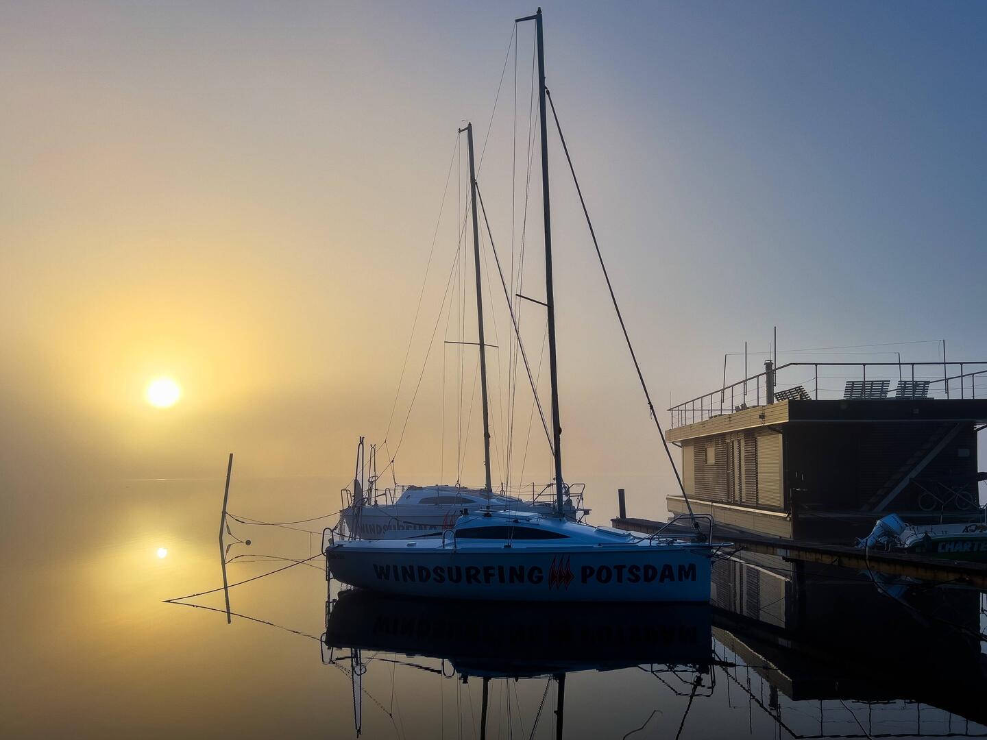 Morgenstimmung am Templiner See, direkt vor unserem WoMo.
