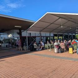 Breakfast time. Waiting for departure.