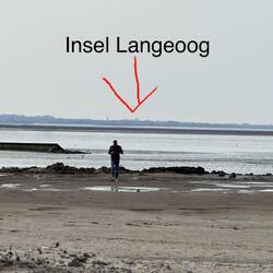 Die Insel Langeoog, ist von unserem Platz aus zu sehen.