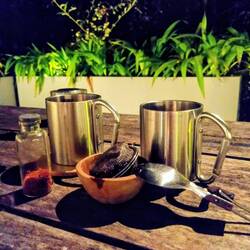 Abendstimmung auf der Terrasse