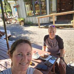 Finally we found coffee - thank you, Matatoki Cheese Barn