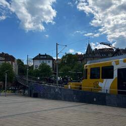 Zahnradbahn mit Fahrradanhänger