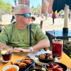 Tapas - octopus balls, chicken wings, chorizo, garlic prawns