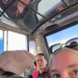 A short bus ride over the bridge after clearing Thai immigration. Bikes and all!