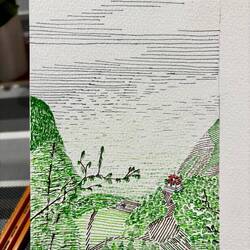 J'ai fini mon premier dessin du Népal, saurez vous dire où c'était?