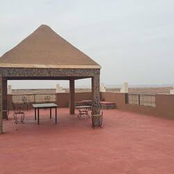 Camping La Boussole Sahara, die Dachterrasse mit Superaussicht