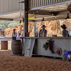 The bar. Notes the colours of the landscape behind.