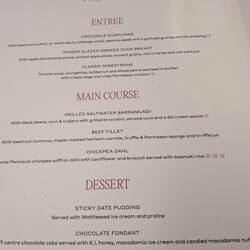 Menu Saturday night