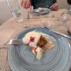 Cod on a vegetable bed