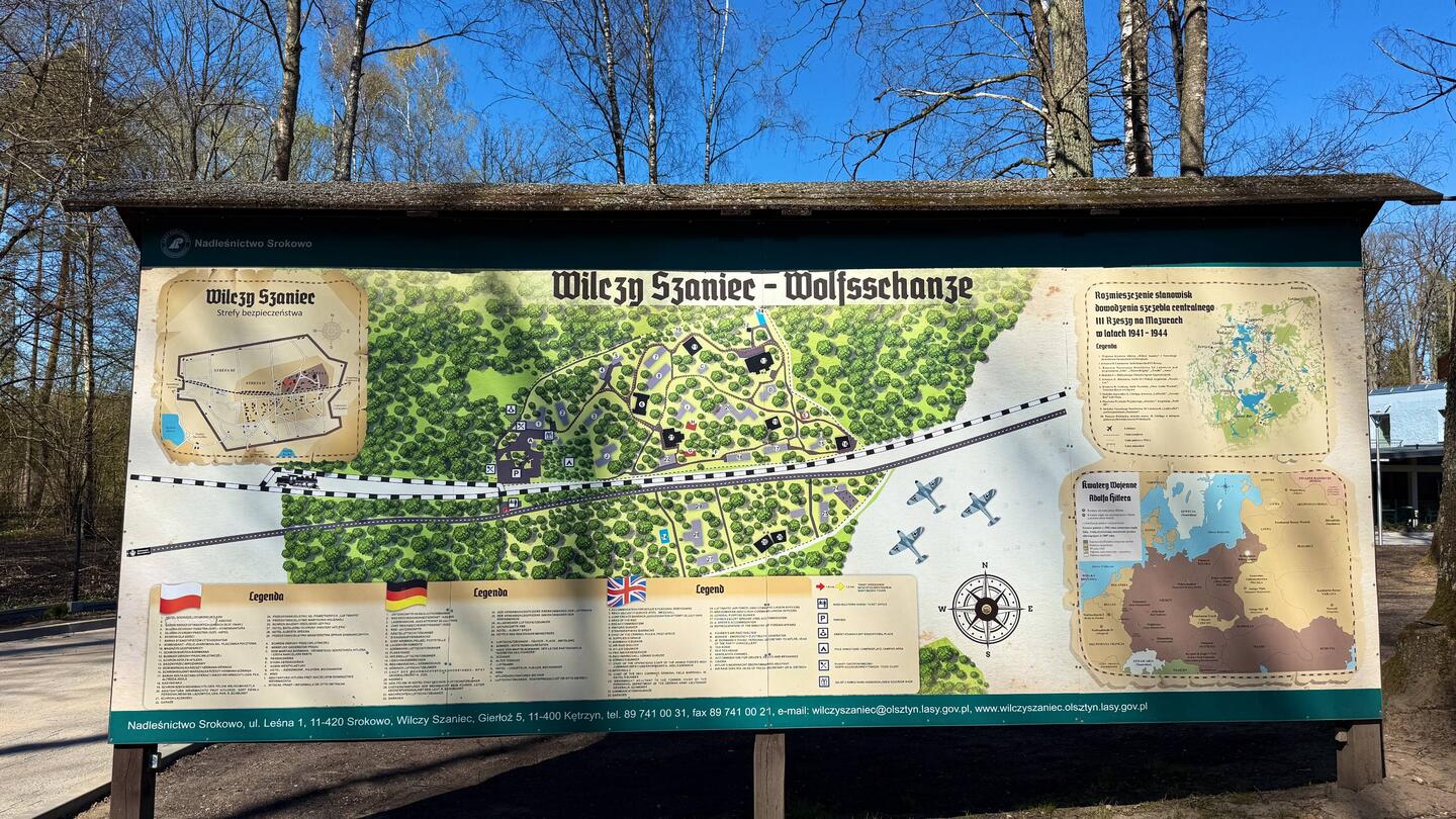 Ein kleiner Übersichtsplan mit den Highlights der Wolfsschanze