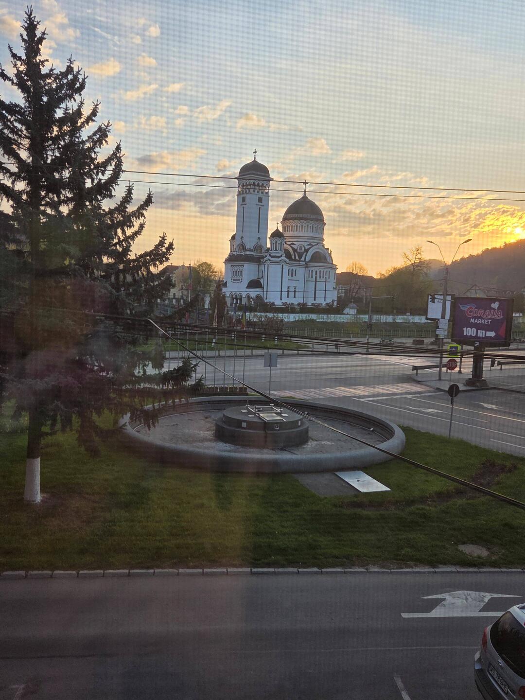 Last sunrise in Sighisoara from our bedroom window