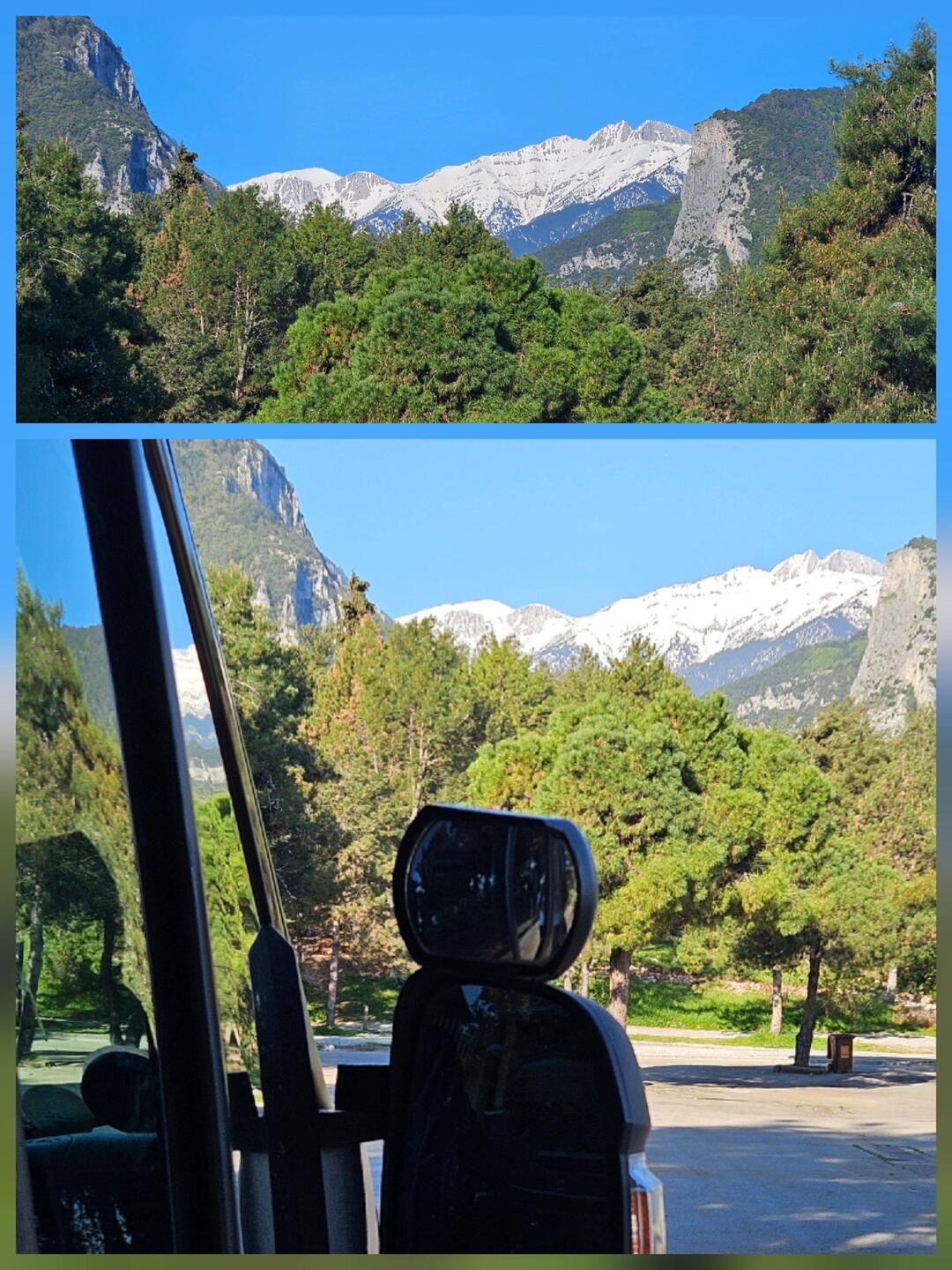 Vom Schlafplatz Blick auf den Olymp