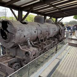 Mit über 1000 Schüssen stoppten die Allierten im Korea-Krieg diese Lok der Nordkoreaner.