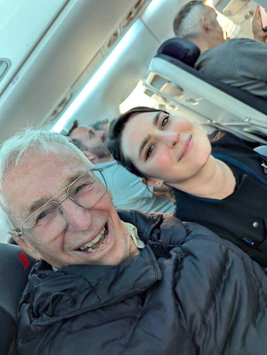 My lovely French lady who made me stay on the plane until everyone was off and then wheelchair to my