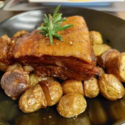 My pork, with Asian flavours not quite as tender as expected