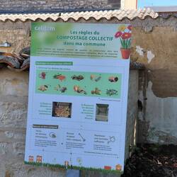 The French are well ahead in environmental actions with community compost bins in the village park