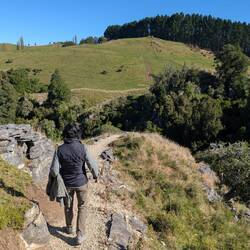 First we hiked down to the cave