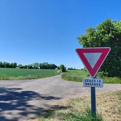 The typical give way sign in France