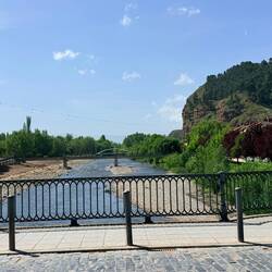 Crossing the river in Nájera