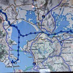 Inreach track the last three days. (Wheeler Island to Sausalito.)