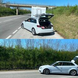 Der Rußkäfer flüchtet unverrichteter Dinge auf und davon.. Aktezeichen XY an einem Sonntag in 🇮🇹👎🏻