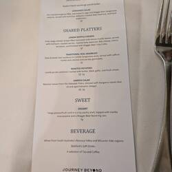 The menu.