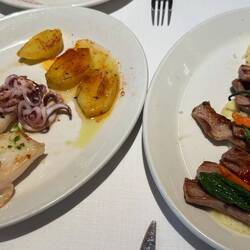 Grilled squid and Iberian secreto