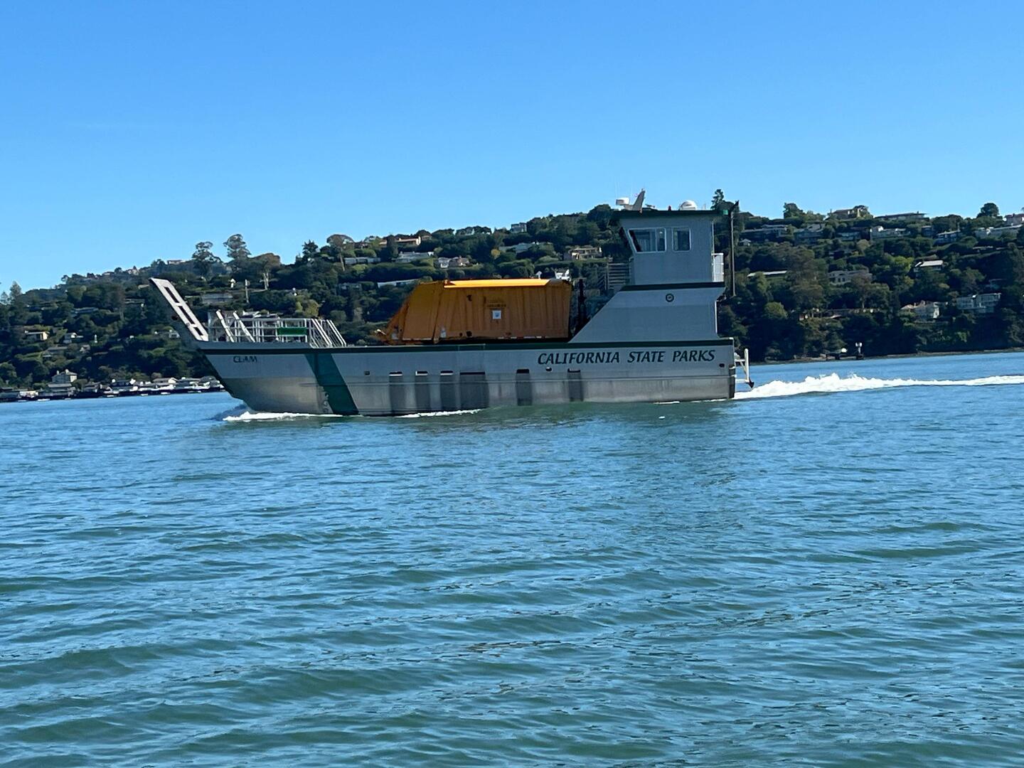 California State Parks barge in Richardson Bay