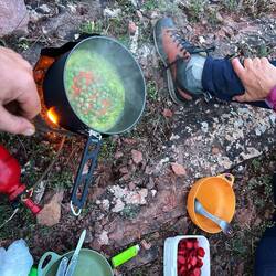 Repas préparé au réchaud!