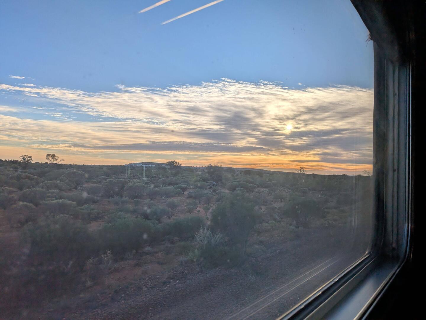 Sunrise from my cabin window.