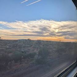 Sunrise from my cabin window.