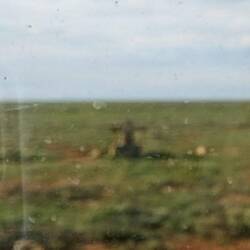 This hazy marker denotes the border.