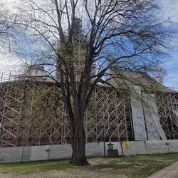 We drove an hour only to find the St John the New Church under restoration