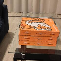 We went to a hotel and needed three pizzas to calm down.