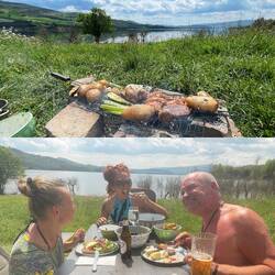 ..aber wir haben Glück und sitzen noch den ganzen Tag draußen..🍀