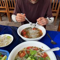 Lilz can't get over how big the bowls of soup are.