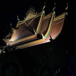 A Pakxan temple, passed walking back after dinner.