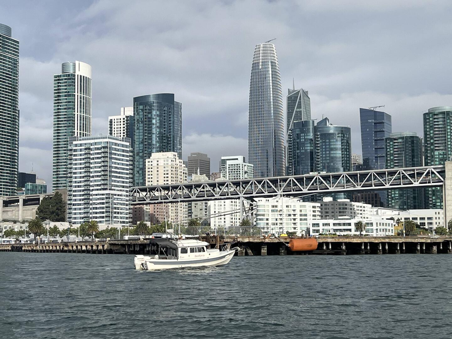 Sea Spray passing along the San Francisco water front.
