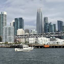 Sea Spray passing along the San Francisco water front.