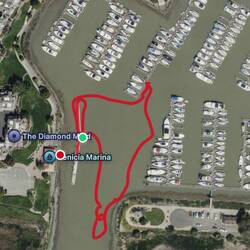 Kayak track today. A bit of a distance if you have to walk between B & D docks.