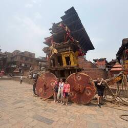 An unusual ritual cart in the temple complex
