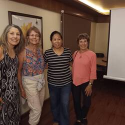 Kim, Cindy, Maya who has summitted Mt. Everest three times, and Anna