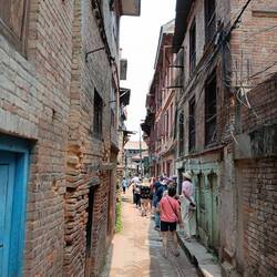 A city of brick. Back streets in Bhaktampur