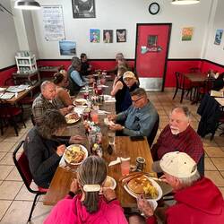 Final C-Brat gathering at Stripers Cafe for a late breakfast.