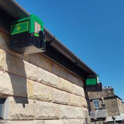 Boat themed bird boxes at Marple services