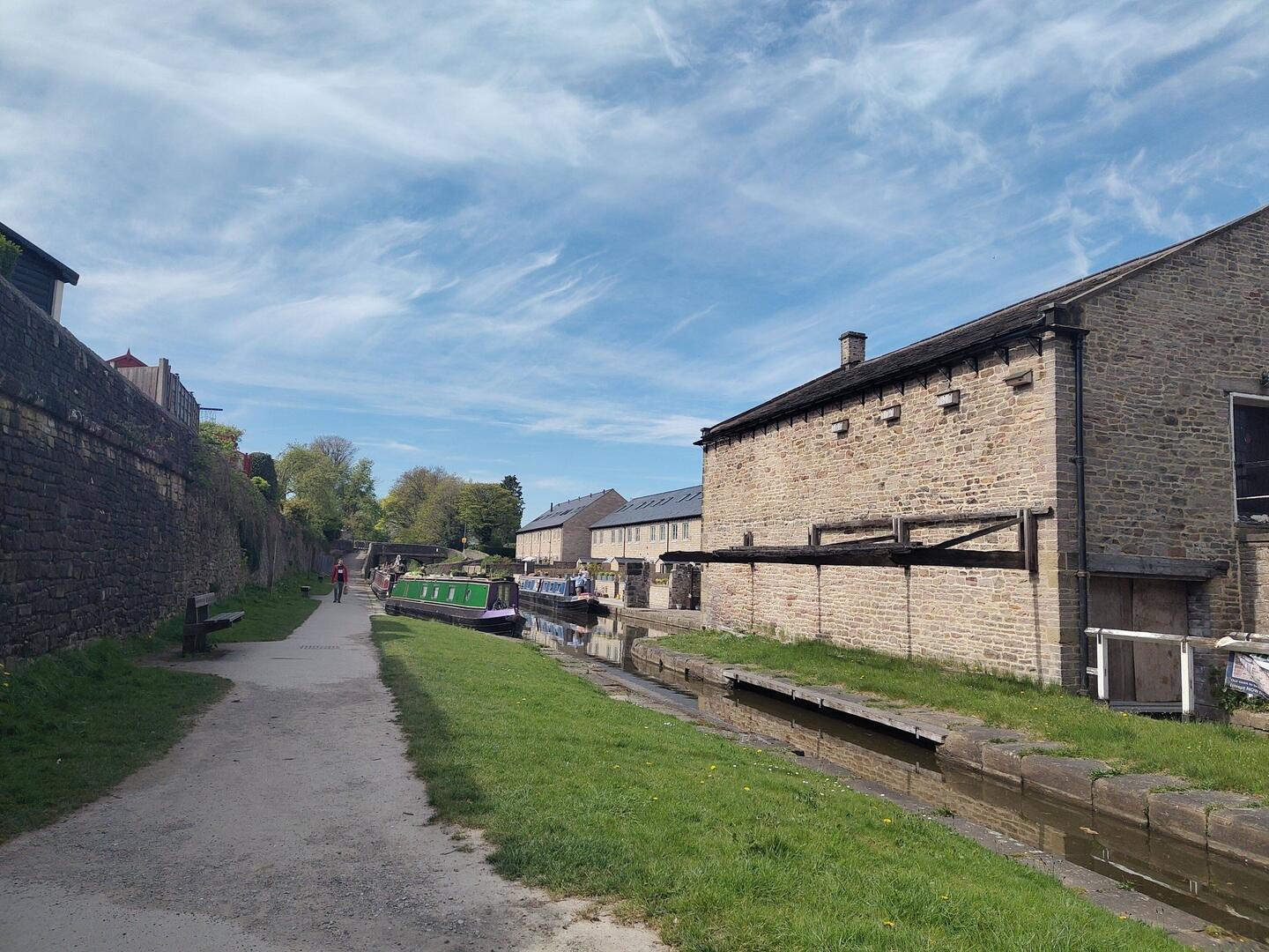 Looking back at our mooring from the roving bridge at the Macclesfield and Peak Forest junction